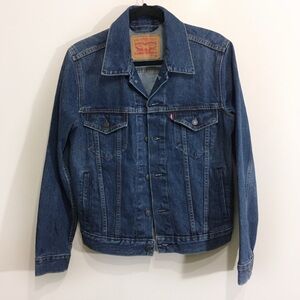 Levis Mens Jean Jacket Dark Wash Sz XS Denim Button Front